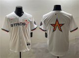 Men's Houston Astros Team Big Logo White 2025 City Connect Limited Stitched Baseball Jerseys Cheap