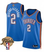Men's Oklahoma City Thunder #2 Shai Gilgeous-Alexander Blue 2025 Finals Icon Edition Stitched Basketball Jersey Cheap