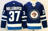 Cheap Men's Winnipeg Jets #37 Connor Hellebuyck Connor Hellebuyck Navy 2024-25 Home Stitched Hockey Jersey
