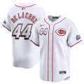 Cheap Men's Cincinnati Reds #44 Elly De La Cruz White 2025 Speedway Classic Home Limited Stitched Baseball Jersey