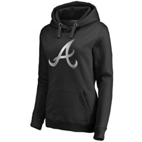 Wholesale Cheap Women\'s Atlanta Braves Platinum Collection Pullover Hoodie Black