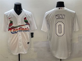 Men\'s St. Louis Cardinals #0 Masyn Winn White Cool Base Stitched Baseball Jersey Cheap