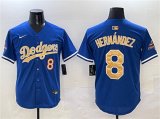 Cheap Men's Los Angeles Dodgers #8 Enrique Hernandez Royal 2025 Gold Collection Limited Stitched Baseball Jersey