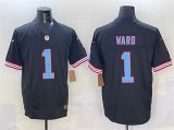 Cheap Men's Tennessee Titans #1 Cameron Ward Black 2025 Draft F.U.S.E. Vapor Limited Football Stitched Jersey