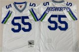 Cheap Men's Seattle Seahawks #55 Brian Bosworth White Throwback Football Stitched Jersey
