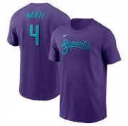 Cheap Men's Arizona Diamondbacks #4 Ketel Marte Purple 2025 City Connect Name & Number T-Shirt
