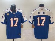 Cheap Men's Buffalo Bills #17 Josh Allen Blue White F.U.S.E. With 4-star C Ptach Football Stitched Jersey
