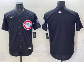 Men\'s Chicago Cubs Blank Black Limited Stitched Baseball Jersey