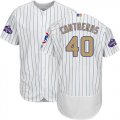 Wholesale Cheap Cubs #40 Willson Contreras White(Blue Strip) Flexbase Authentic 2017 Gold Program Stitched MLB Jersey