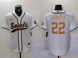 Cheap Men's New Orleans Saints #22 Rashid Shaheed White Cool Base Stitched Baseball Jersey