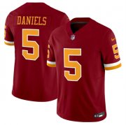 Men's Washington Commanders #5 Jayden Daniels Burgundy 2025 F.U.S.E. Throwback Limited Football Stitched Jersey Cheap Wholesale