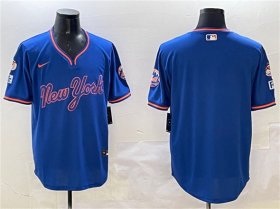 Men\'s New York Mets Blank Royal 2025 Spring Training Stitched Baseball Jersey Cheap