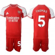 Men's Arsenal F.C #5 Thomas Red 2025 Home Soccer Jersey Suit Cheap