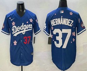 Cheap Men\'s Los Angeles Dodgers #37 Teoscar Hernandez Blue 2025 Tokyo Series Limited Jersey