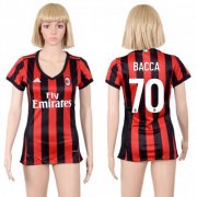 Wholesale Cheap Women's AC Milan #70 Bacca Home Soccer Club Jersey