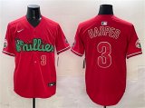 Cheap Men's Philadelphia Phillies #3 Bryce Harper Red Phanatic Limited Stitched Jersey