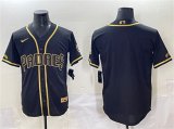 Cheap Men's San Diego Padres Blank Black Gold Stitched Baseball Jersey