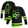 Wholesale Cheap Dallas Stars #14 Jamie Benn Black Men's Adidas 2020-21 Reverse Retro Alternate NHL Jersey