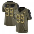 Wholesale Cheap Men's Olive Arizona Cardinals #99 J.J. Watt 2021 Camo Salute To Service Limited Stitched Jersey