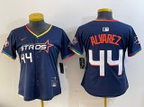 Cheap Women's Houston Astros #44 Yordan Alvarez Navy 2025 City Connect With Texas Patch Limited Stitched Baseball Jersey(Run Small)