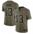 Wholesale Cheap Men's Tampa Bay Buccaneers #13 Mike Evans 2022 Olive Salute To Service Limited Stitched Jersey