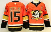 Men's Anaheim Ducks #15 Ryan Getzlaf Orange Black 2024-25 With C Patch Stitched Jersey Cheap Wholesale