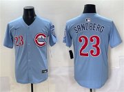 Men's Chicago Cubs #23 Ryne Sandberg Blue 'Ryne Sandberg Tribute' Vapor Limited V3 Stitched Baseball Jersey Cheap Wholesale