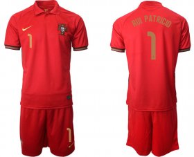 Wholesale Cheap Men 2021 European Cup Portugal home red 1 Soccer Jersey