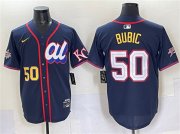 Men's American League #50 Kristofer Bubic Navy 2025 All-Star Edition Limited Stitched Baseball Jersey Cheap Wholesale