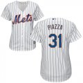 Wholesale Cheap Mets #31 Mike Piazza White(Blue Strip) Home Women's Stitched MLB Jersey