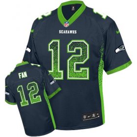 Wholesale Cheap Nike Seahawks #12 Fan Steel Blue Team Color Men\'s Stitched NFL Elite Drift Fashion Jersey