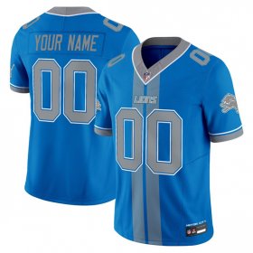 Men\'s Detroit Lions Customized Blue 2025 F.U.S.E. \'Motor City Racing Edition\' Vapor Limited Stitched Jersey Cheap Wholesale