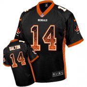 Wholesale Cheap Nike Bengals #14 Andy Dalton Black Team Color Men's Stitched NFL Elite Drift Fashion Jersey