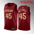 Youth Cleveland Cavaliers #45 Donovan Mitchell Red Stitched Jersey Cheap