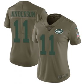 Wholesale Cheap Nike Jets #11 Robby Anderson Olive Women\'s Stitched NFL Limited 2017 Salute to Service Jersey