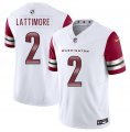 Cheap Men's Washington Commanders #2 Marshon Lattimore White 2025 F.U.S.E. Vapor Limited Football Stitched Jersey