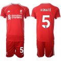 Men's Liverpool #5 Ibrahima Konate 2025 Red Home Soccer Jersey Suit