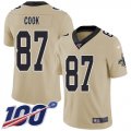 Wholesale Cheap Nike Saints #87 Jared Cook Gold Men's Stitched NFL Limited Inverted Legend 100th Season Jersey