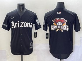 Men\'s Arizona Diamondbacks Team Big Logo Black \'Gothic Desert Fang Edition\' Vapor Premier Limited Stitched Baseball Jersey