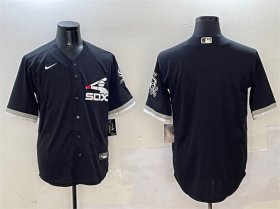 Men\'s Chicago White Sox Blank Black Cool Base Stitched Jersey Cheap