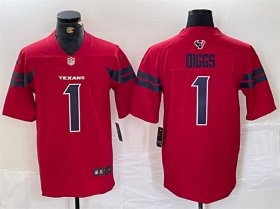Cheap Men\'s Houston Texans #1 Stefon Diggs Red Vapor Untouchable Stitched Football Jersey