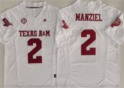 Cheap Men's Texas A&M Aggies Lions #2 Johnny Manziel White 2025 F.U.S.E. Stitched Jersey