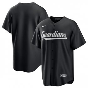 Men\'s Cleveland Guardians Blank Black Lights Out Limited Stitched Baseball Jersey