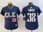 Youth Cleveland Guardians #38 Steven Kwan Navy 2024 City Connect Limited Stitched Baseball Jerseys Cheap