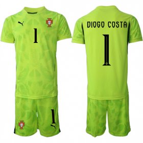 Cheap Men\'s Portugal Team #1 Diogo Costa 2025 Green Soccer Jersey Suit