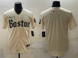 Men's Boston Red Sox Blank Cream Gothic Vapor Limited Stitched Baseball Jersey Cheap