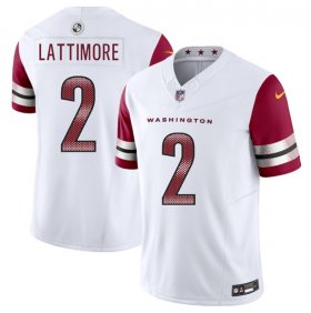 Cheap Men\'s Washington Commanders #2 Marshon Lattimore White 2025 F.U.S.E. Vapor Limited Football Stitched Jersey
