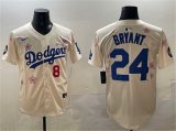 Men's Los Angeles Dodgers Front #8 Back #24 Kobe Bryant Cream 2025 Tokyo Series Limited Stitched Baseball Jersey Cheap