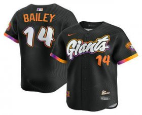 Cheap Men\'s San Francisco Giants #14 Patrick Bailey Black 2025 City Connect Limited Stitched Jersey