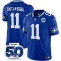 Men's Seattle Seahawks #11 Jaxon Smith-Njigba 2025 F.U.S.E 50th Anniversary Patch Throwback Vapor Limited Football Stitched Jersey Cheap Wholesale